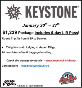 Red Eye - Keystone Trip January 20-27, 2018