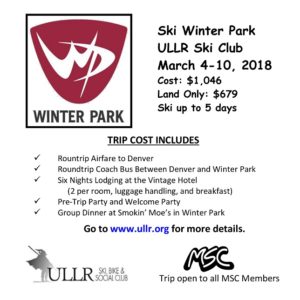 Ullrs Ski Club - Winter Park March 4 - 10, 2018